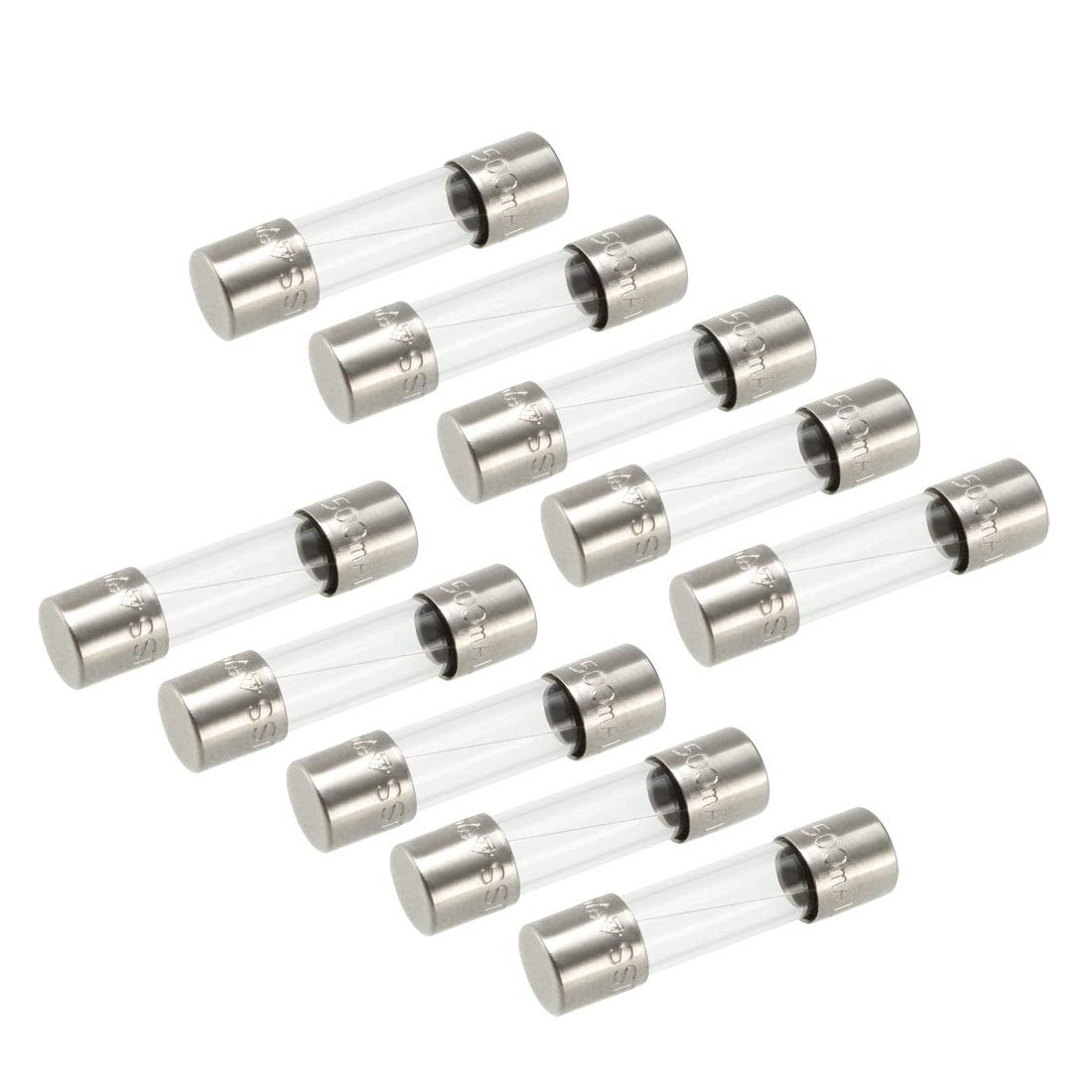 Slow Blow Glass Cartridge Fuse 5mm x 20mm 250V UL Listed - Replacement Fuse for Electric Equipment & Home Appliances (6.3A 10Pcs) - Perfect for Circuit Protection in Power Tools, Electronics & HVAC Systems