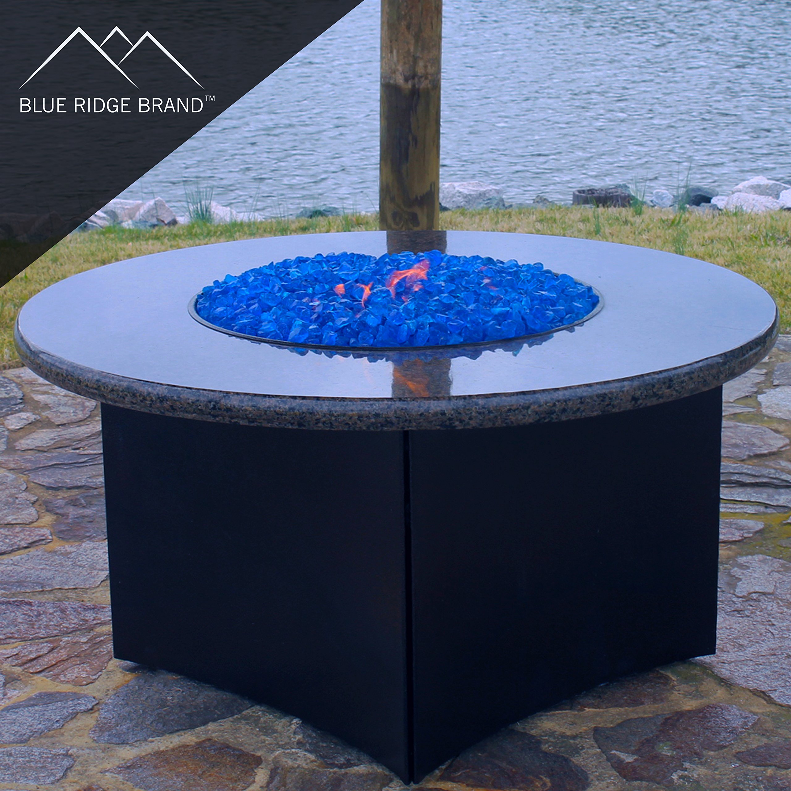 Fire Glass for Fire Pit - 10LB Light Blue Fire Pit Glass Rocks for Gas & Propane Fireplaces - Decorative Fireplace Glass Stones for Outdoor Patio, Backyard & Garden Decor