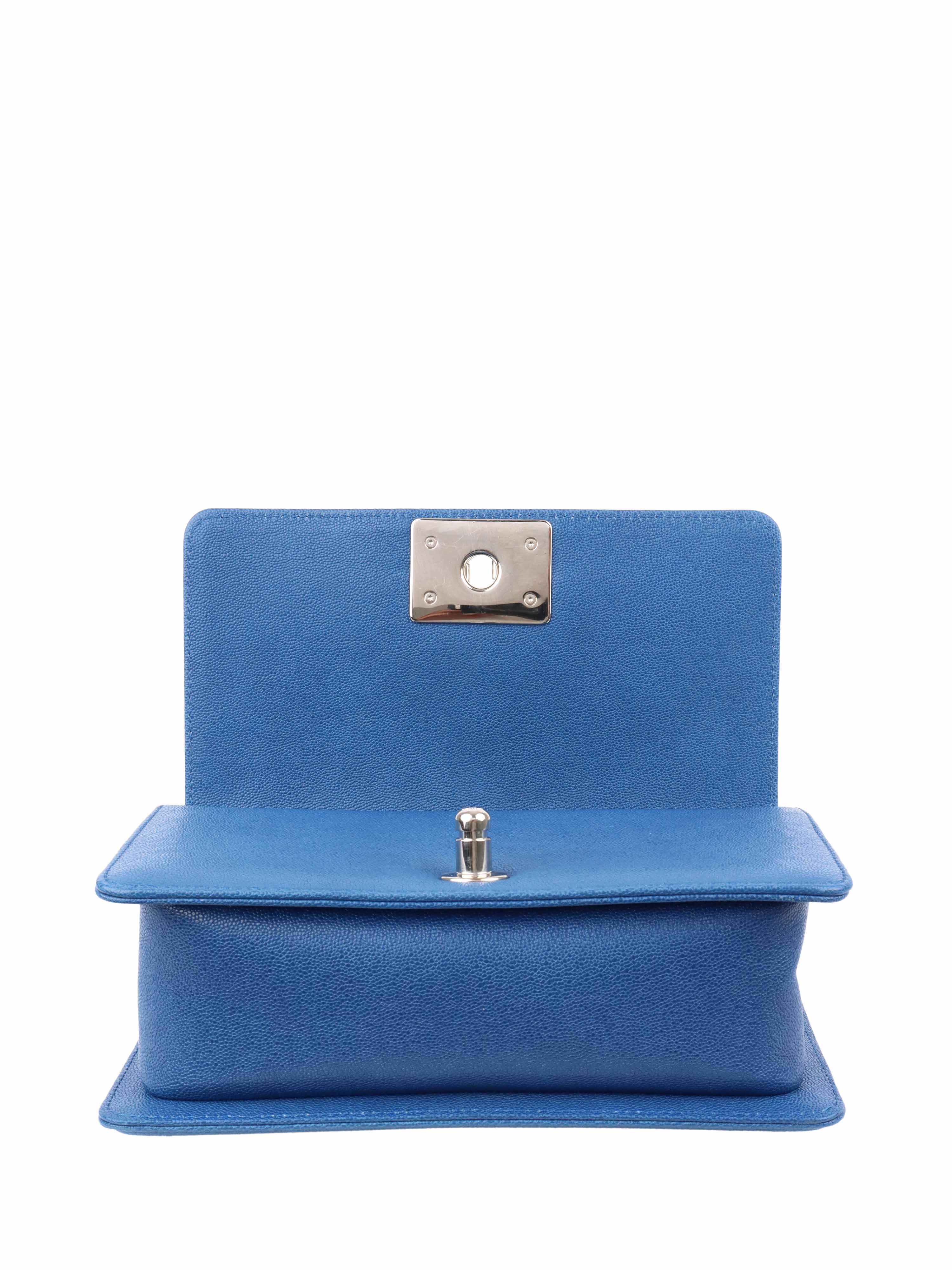 Chanel Blue Small Boy Bag - Luxury Leather Crossbody Handbag for Women | Perfect for Parties, Dates & Special Occasions