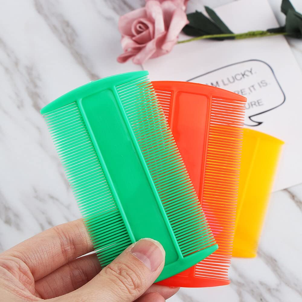 Ghelonadi Plastic Lice Removal Comb for Kids & Adults - Fine Tooth Nit Comb for Dry & Wet Hair - 3 Pack Multicolor Lice Treatment Kit - Perfect for Home, School & Travel Use