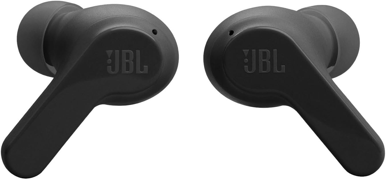 JBL Vibe Beam True Wireless Bluetooth Earbuds - Black (Renewed Like New) | Noise Cancelling, 32H Playtime, IP54 Waterproof for Gym, Running & Travel
