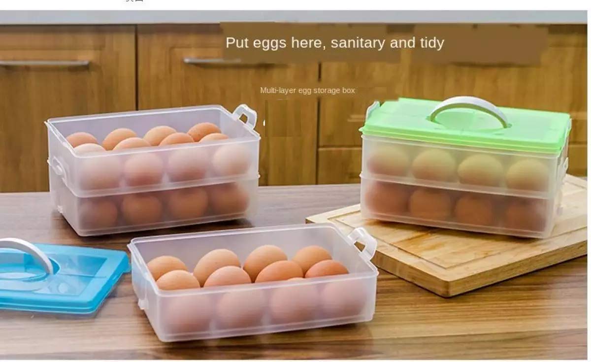 36-Grid Plastic Egg Tray with Lid - 3-Layer Stackable Egg Holder Organizer for Refrigerator, Kitchen & Home Storage - Perfect for Farm Fresh Eggs, Grocery Stores & Meal Prep