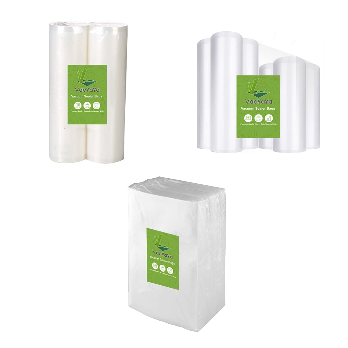 BPA-Free Heavy Duty Vacuum Sealer Bags Rolls - Commercial Grade, Fits All Vacuum Sealers - Perfect for Food Storage, Sous Vide & Meal Prep