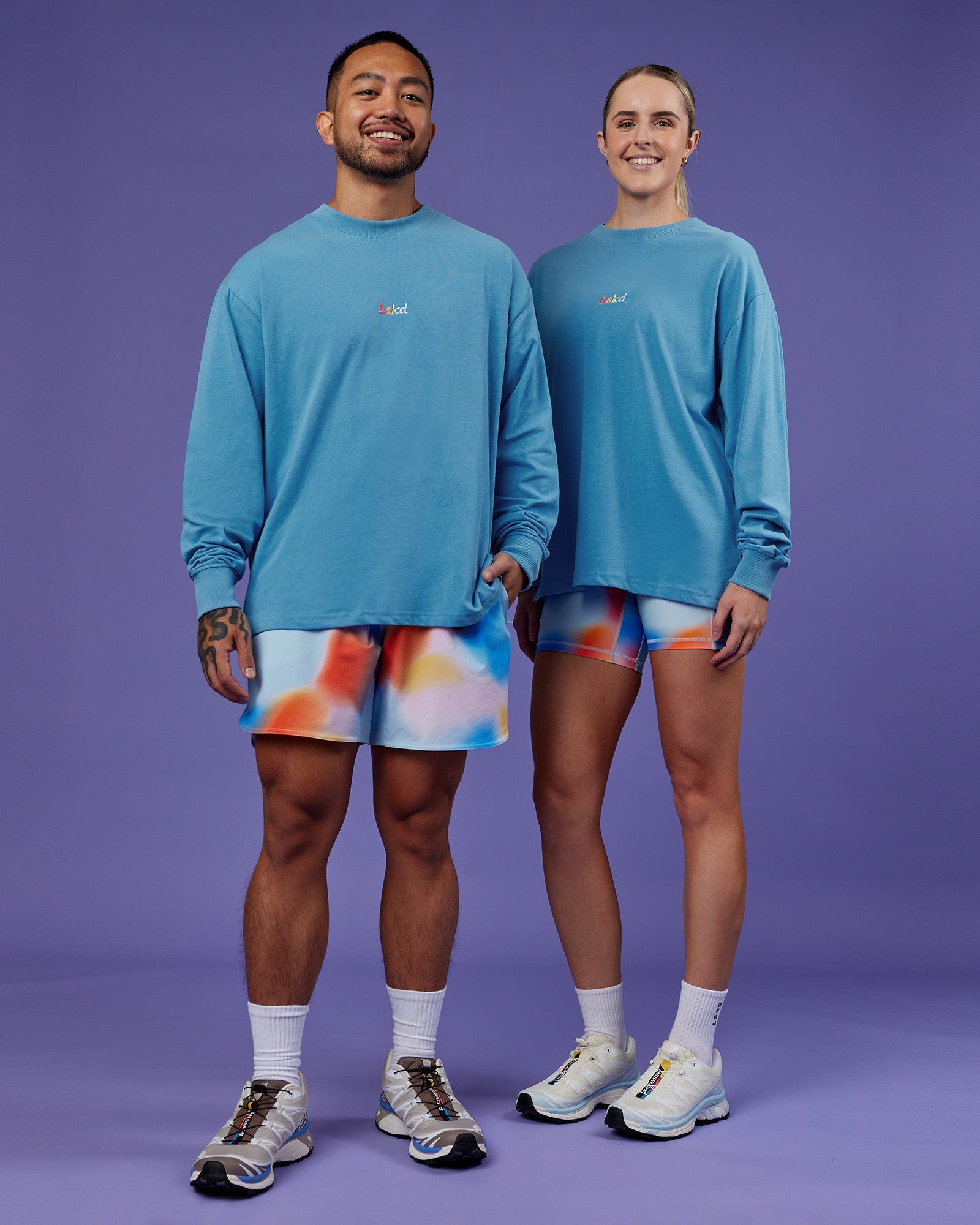 Our Journey Oversize Heavyweight FLXCotton Long Sleeve Tee - Azure Blue | Comfortable Casual Wear for Men & Women | Perfect for Everyday Outfits, Street Style & Layering