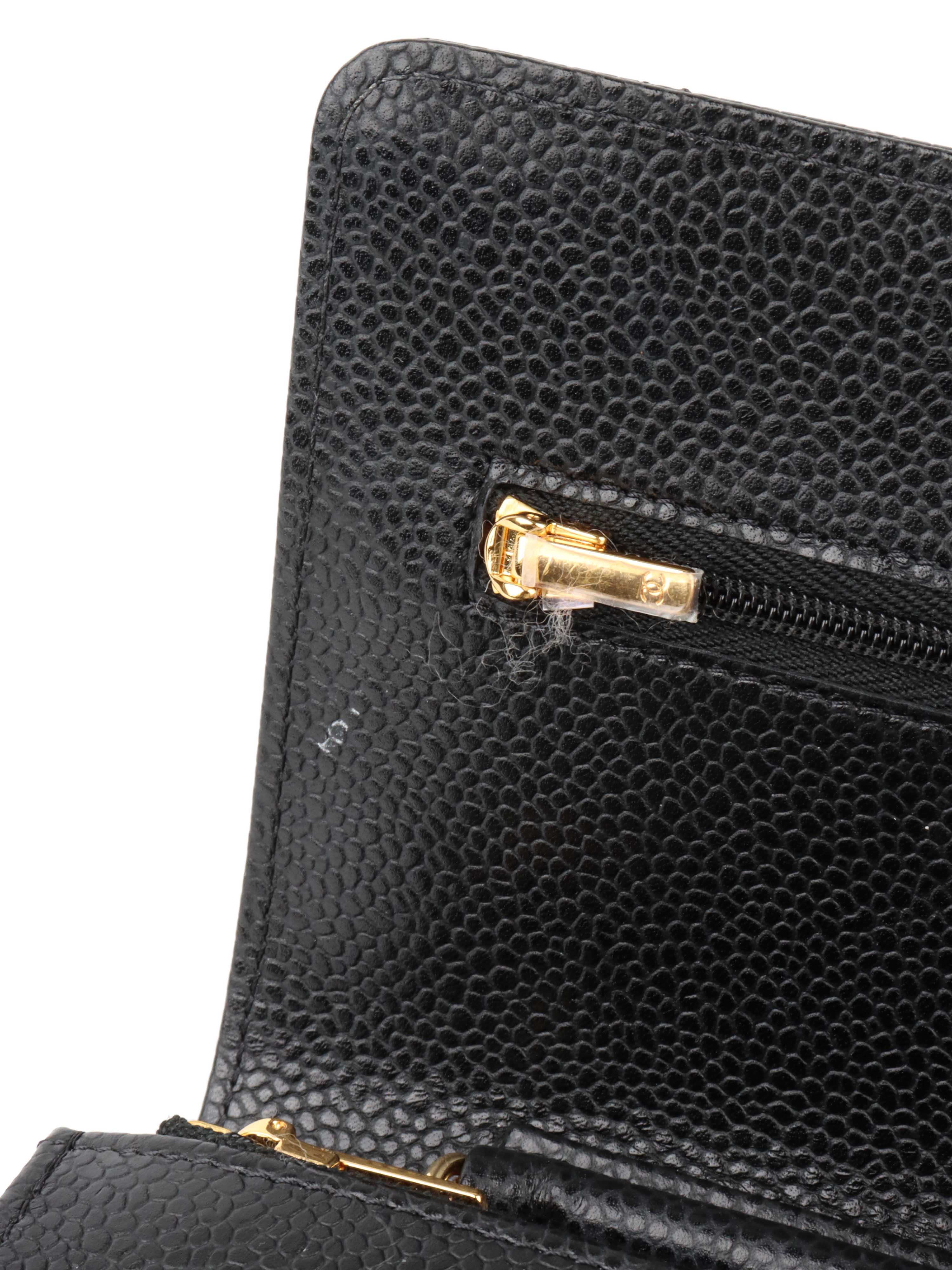 Chanel Black Caviar Leather Wallet on Chain with Gold Hardware - Luxury Crossbody Bag for Women, Perfect for Evening Events & Daily Use