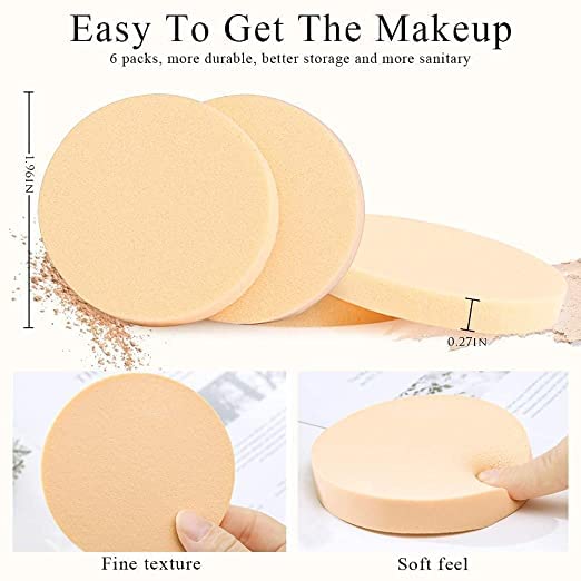 Premium RP MALL Makeup Sponge Set of 6 - Soft Beauty Blender Puff for Flawless Foundation Application (Multi-Color) | Ideal for Liquid, Cream & Powder Cosmetics | Professional Makeup Tools for Daily Use & Travel