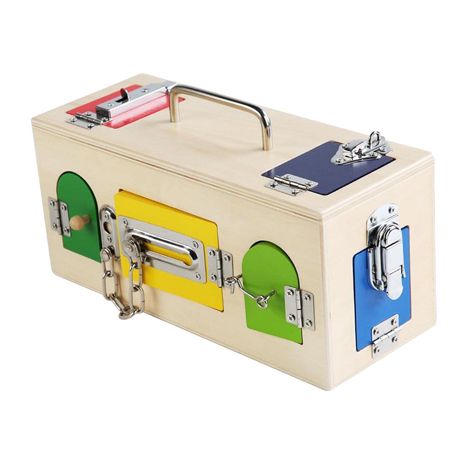 Montessori Wooden Lock Latch Box - Educational Learning Toy for Toddlers & Kids - Wooden Puzzle Activity Board for Fine Motor Skills Development - Perfect Gift for Preschool Classroom or Home Play