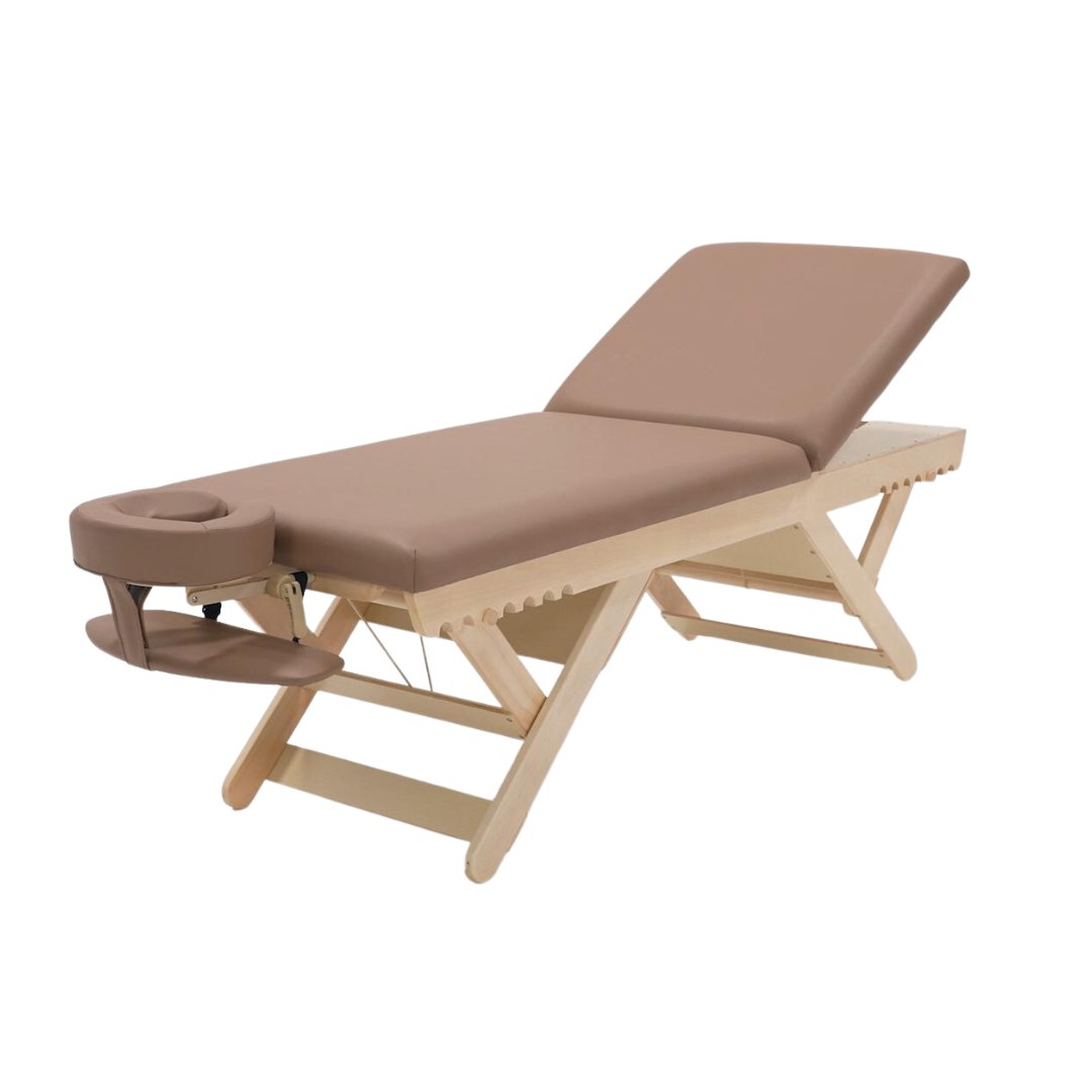 VIVANOVA Solid 2-Section Wooden Massage Table - Professional SPA Bed for Therapists | Portable Facial & Body Massage Table for Salon, Clinic, and Home Use