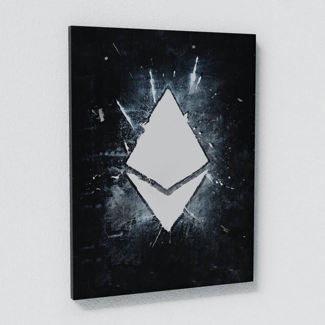 Crypto Canvas Wall Art - Bitcoin & Blockchain Themed Modern Home Decor for Living Room, Office & Gifts