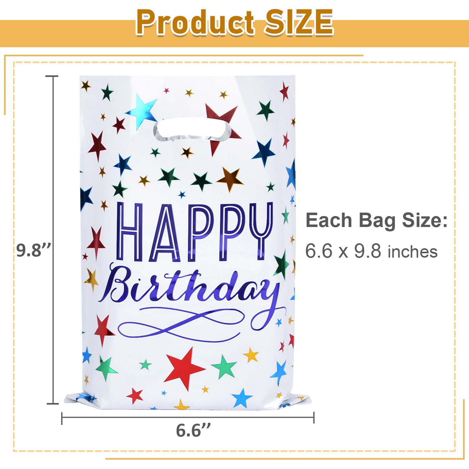 30 Pcs Colorful Party Favor Bags for Kids Birthday - 6.7x9.7 Inch Goodie Gift Bags for Girls & Boys Birthday Party, Baby Shower, Halloween & Christmas Celebrations