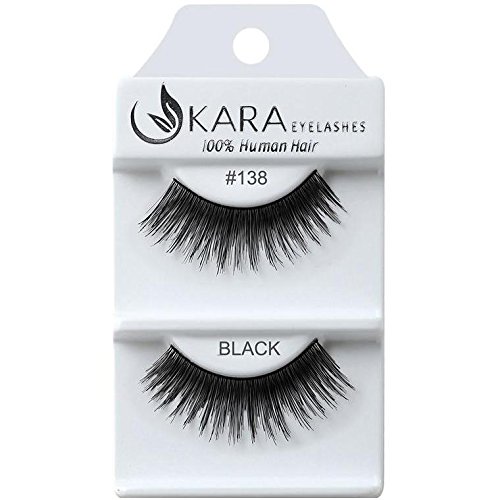 u KARA 100% Natural Human Hair False Eyelashes - 12 Pack (#K-EL-138) | Reusable Fake Lashes for Everyday Makeup & Special Occasions
