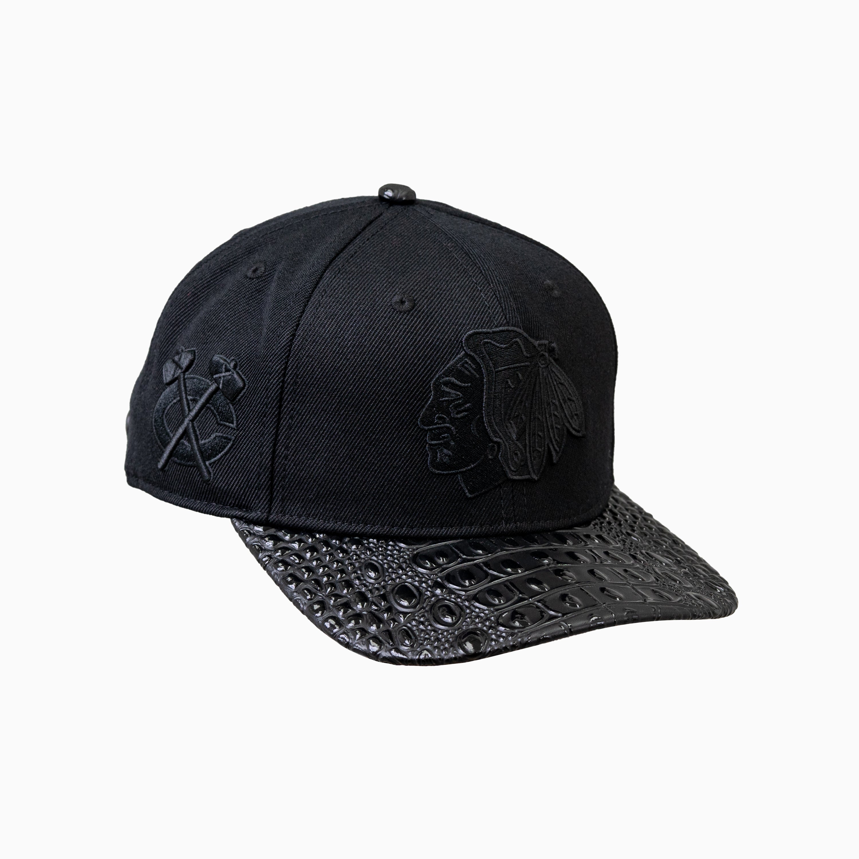 Chicago Blackhawks NHL Official Leather Visor Snapback Hat - Adjustable Baseball Cap for Men & Women - Perfect for Games, Sports, and Casual Wear