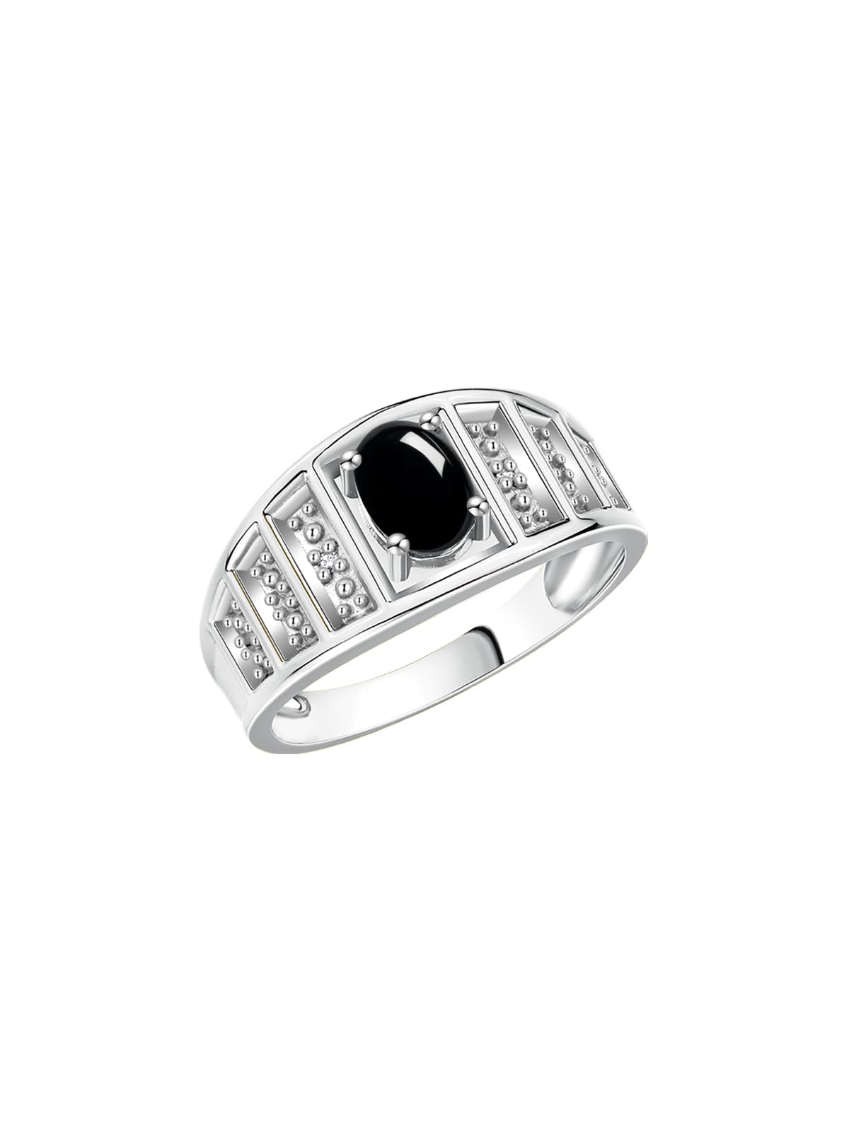 RYLOS Sterling Silver Oval Gemstone & Diamond Ring for Women - 7X5MM Birthstone Jewelry in Sizes 5-10 | Elegant Gift for Anniversary, Birthday & Everyday Wear