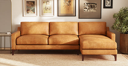 Sorrento Right Facing Sectional Sofa - Modern L-Shaped Couch with Reversible Chaise for Living Room, Family Room & Home Theater