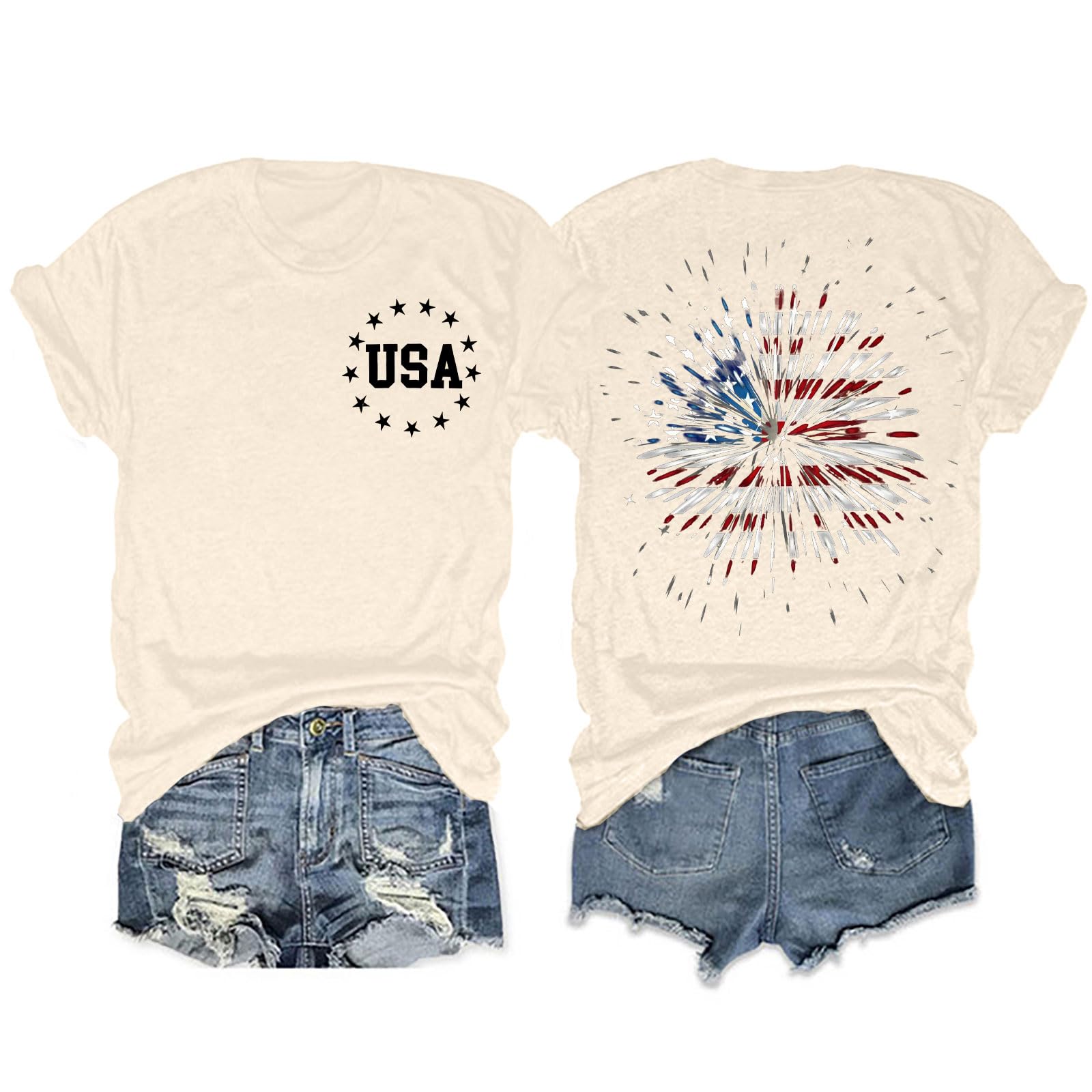 Anbech Women's Western Cowgirl Shirt - Rodeo Print Short Sleeve Top | Vintage Cowboy Style for Country Music Festivals & Rodeo Events