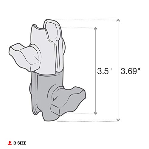 RAM Mounts RAP-B-200-12U 双插座旋转臂支架，兼容RAM B尺寸1英寸球组件，适用于车载、摩托车、船舶导航设备安装