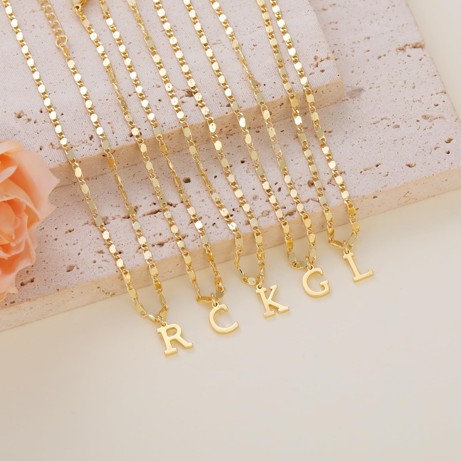 CAROVO Initial Ankle Bracelets for Women - 14K Gold Plated Personalized Anklets (A-Z) | Waterproof Layered Summer Jewelry | Perfect for Beach, Vacation & Everyday Wear | Ideal Gift for Her