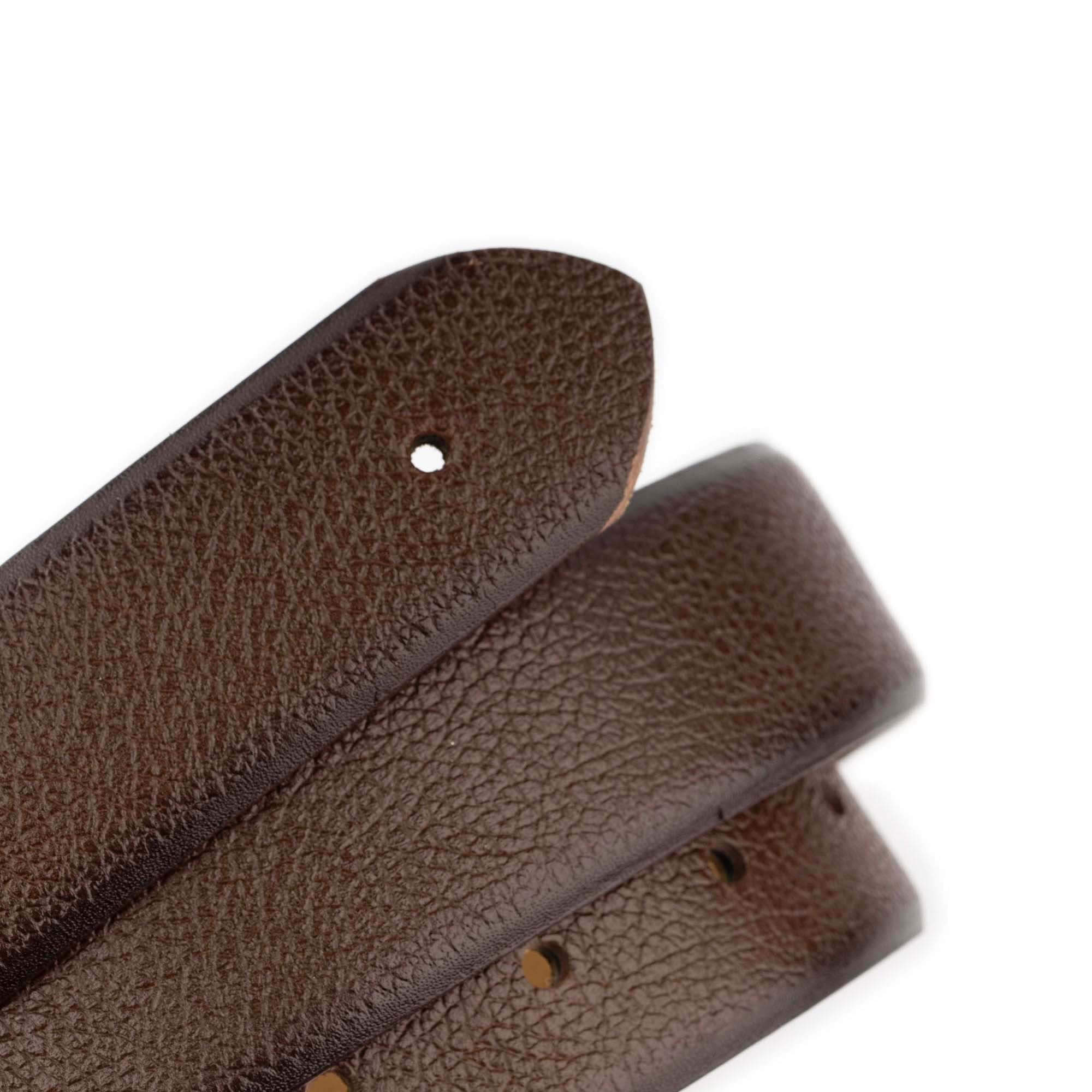 Premium Dark Brown Pebble Leather Belt with Custom Dunhill Buckle - Classic Dress & Casual Wear for Men | Office, Wedding & Everyday Fashion Accessory