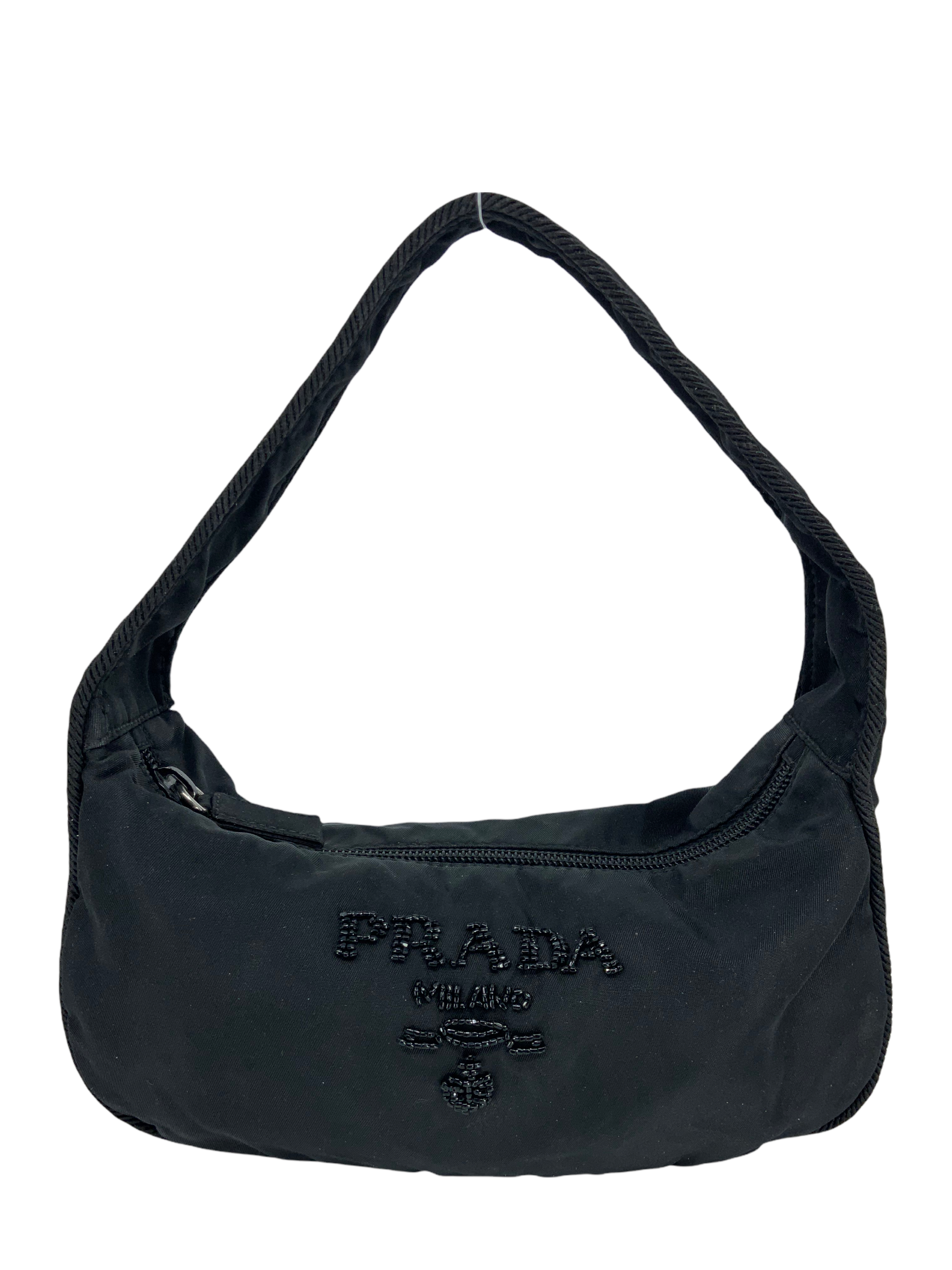 PRADA Tessuto Nylon Beaded Small Crossbody Bag - Luxury Designer Handbag for Women, Perfect for Everyday Use & Evening Events