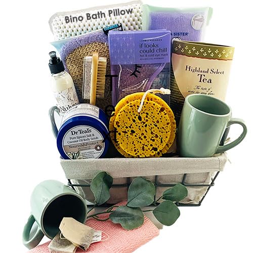 Luxury Spa Gift Basket Set - Relaxation & Self Care Kit with Bath Bombs, Candles, Essential Oils - Perfect for Birthday, Anniversary, Mother's Day Gifts - Home Spa Treatment & Romantic Bath Experience