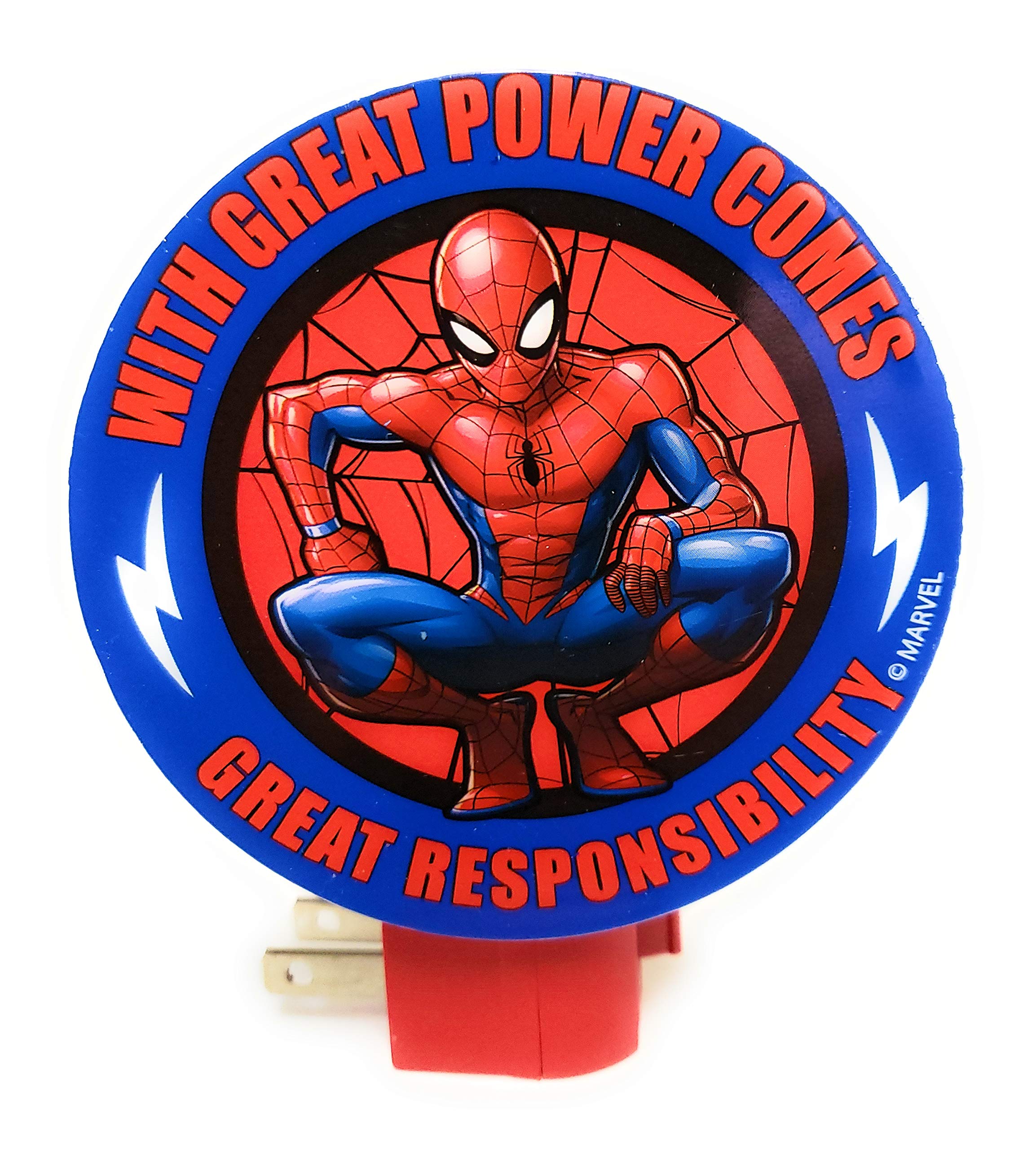 Marvel Spider-Man Rotary LED Night Light for Kids - Superhero Bedroom Decor, Cool Night Light for Boys & Girls - Perfect for Bedrooms, Nurseries, and Kids' Rooms