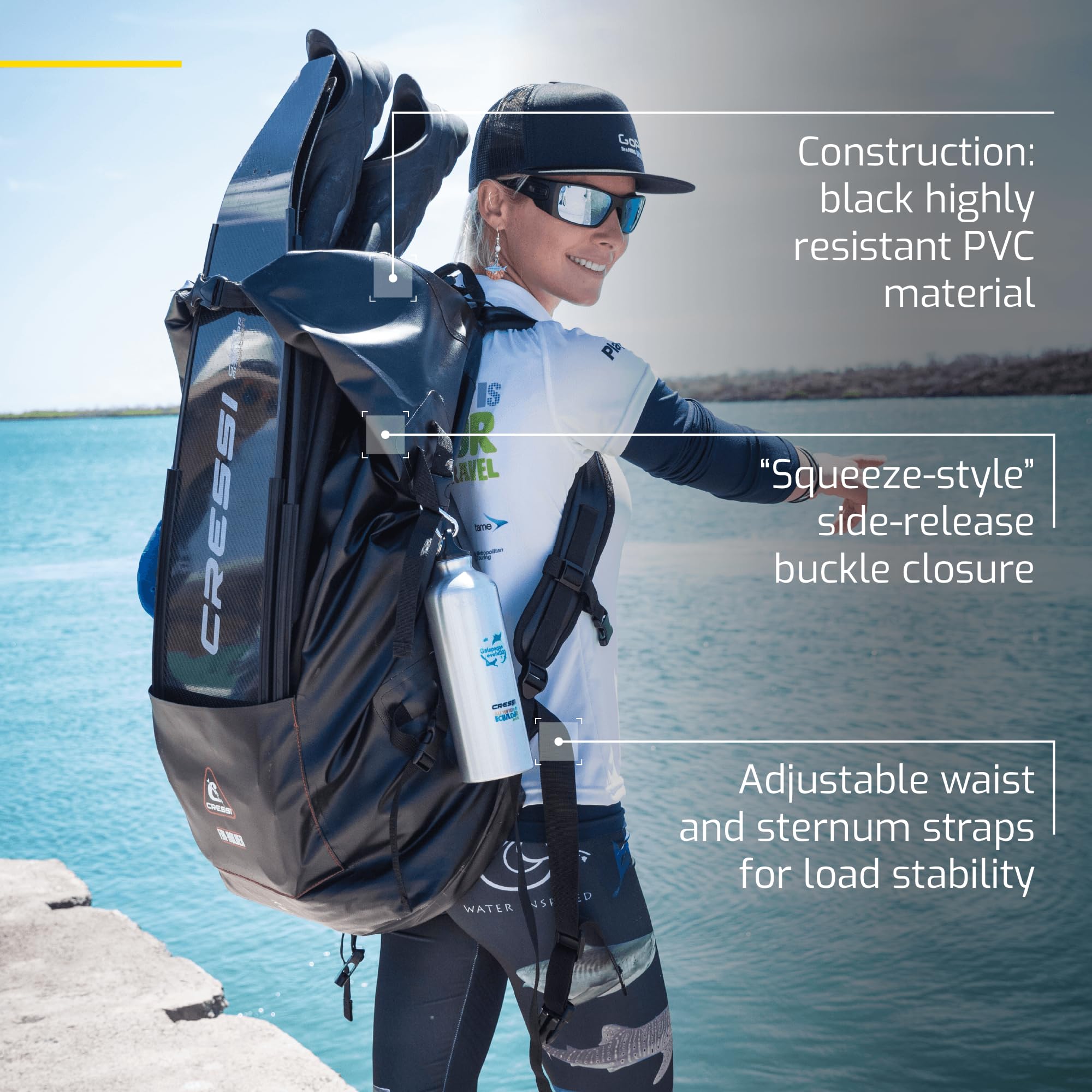 Cressi Dry Bag Gara 60 LT - Waterproof Backpack for Scuba Diving Gear, Fins & Equipment | Unisex Adult | Perfect for Beach, Kayaking & Water Sports