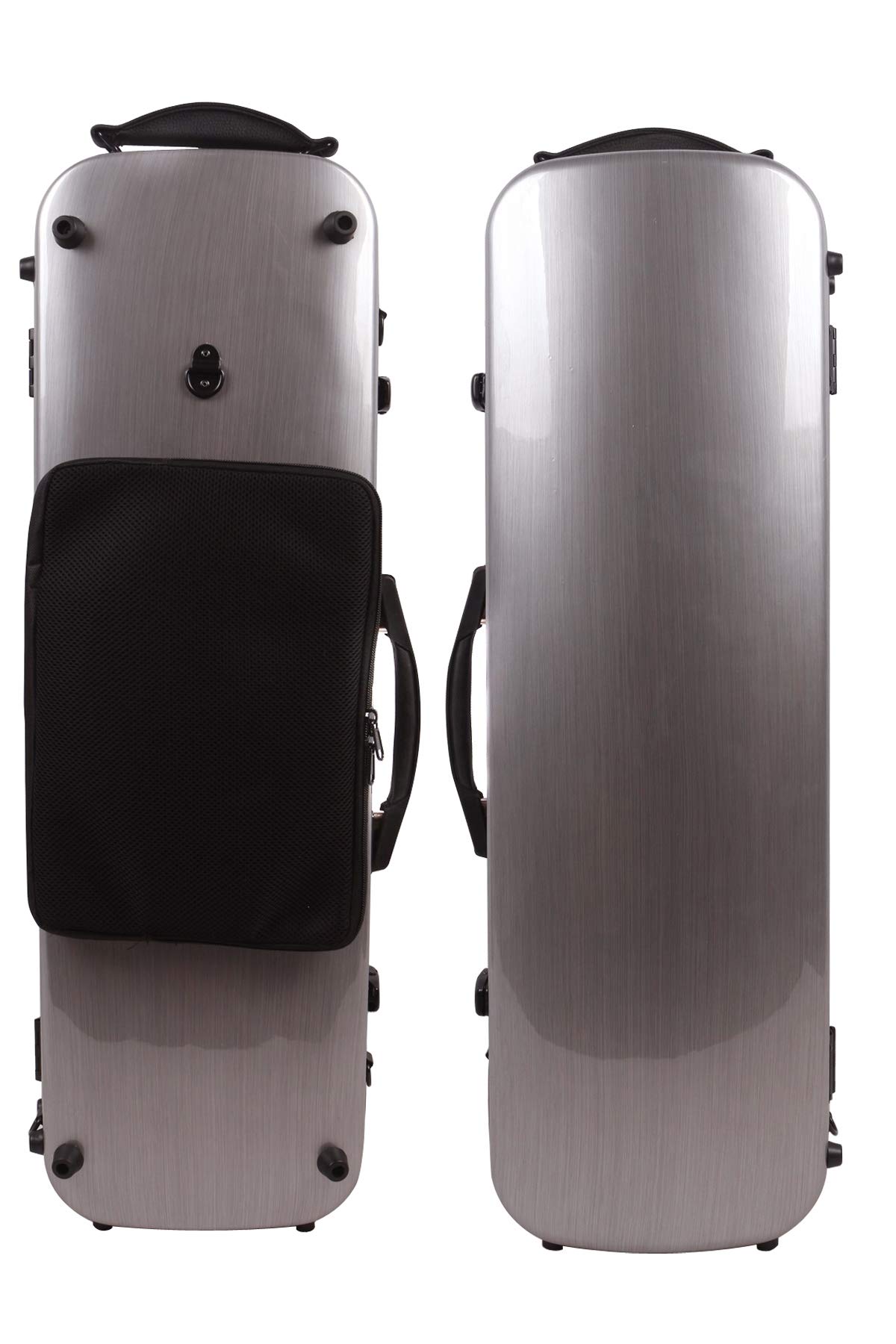 Yinfente 4/4 Full Size Carbon Fiber Violin Case - Oblong Shape with Music Sheet Bag, Adjustable Backstrap & Hygrometer - Lightweight Portable Violin Storage for Professional Musicians & Students - Perfect for Travel, Performances & Practice Sessions
