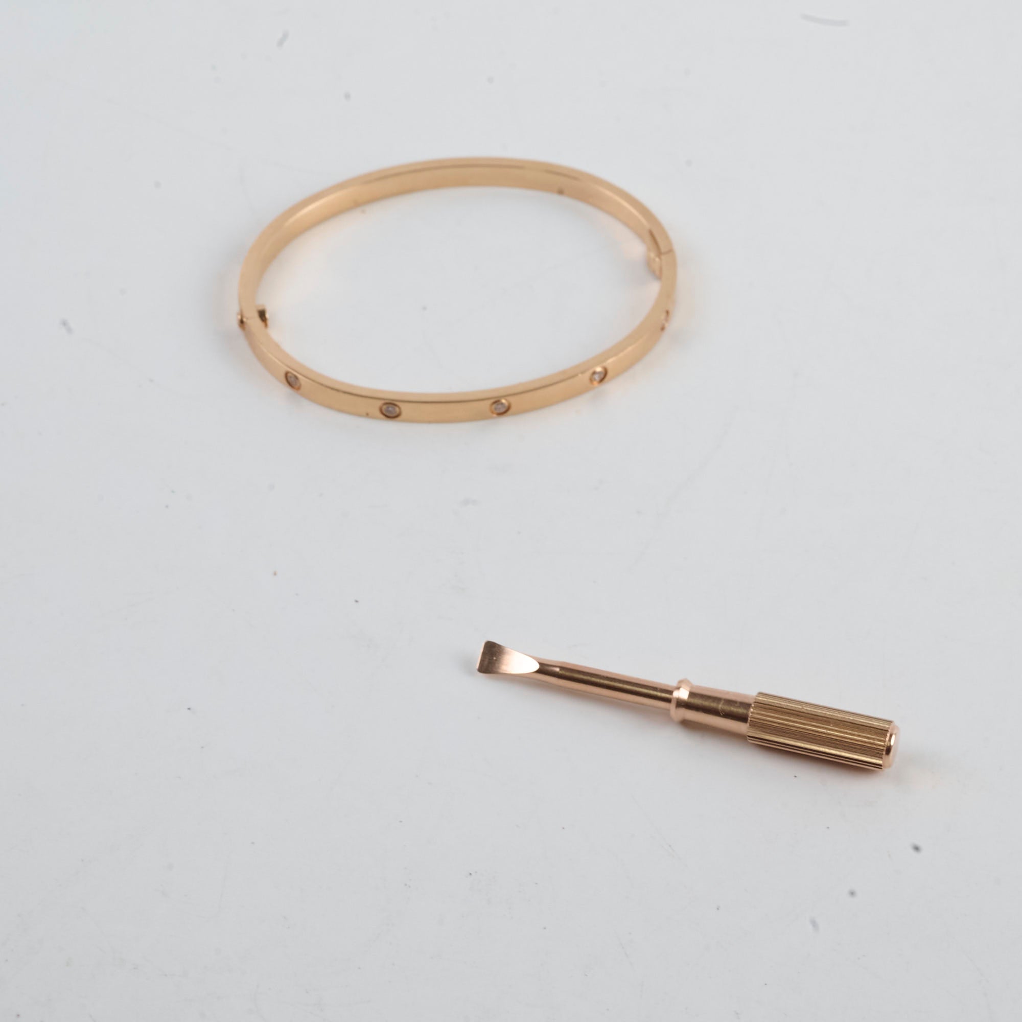 Cartier Small Love Bracelet 10 Diamond Pink Gold Size 16 - Luxury Jewelry Gift for Women, Anniversary & Special Occasions