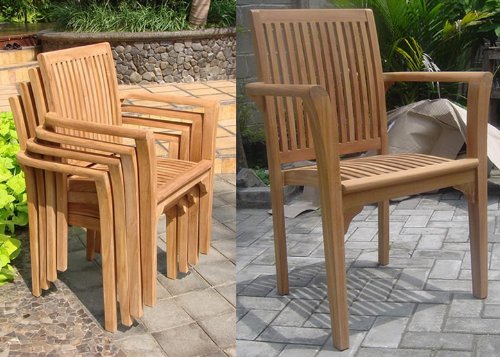Premium Grade-A Teak Wood 5-Piece Outdoor Dining Set - 52