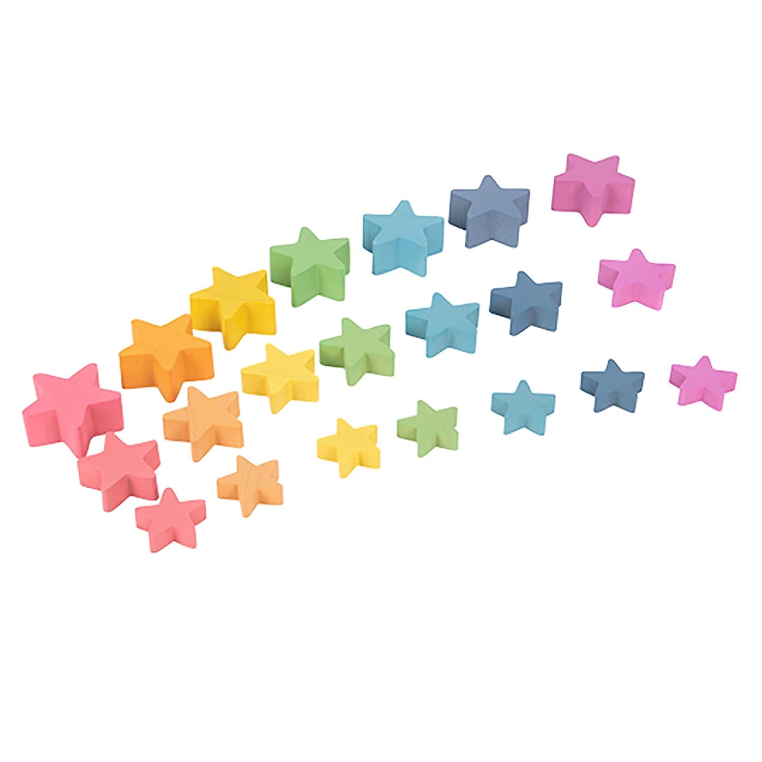 Colorful Wooden Star Decorations for Home, Nursery & Christmas Tree - Handmade Rainbow Wooden Stars for Wall Art, Party & Holiday Decor