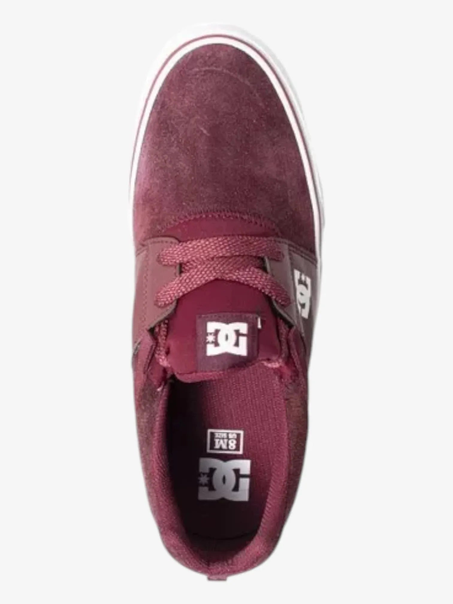 DC Heathrow Vulc Skate Shoes for Men - Red Burgundy Sneakers for Skateboarding, Casual Wear & Street Style