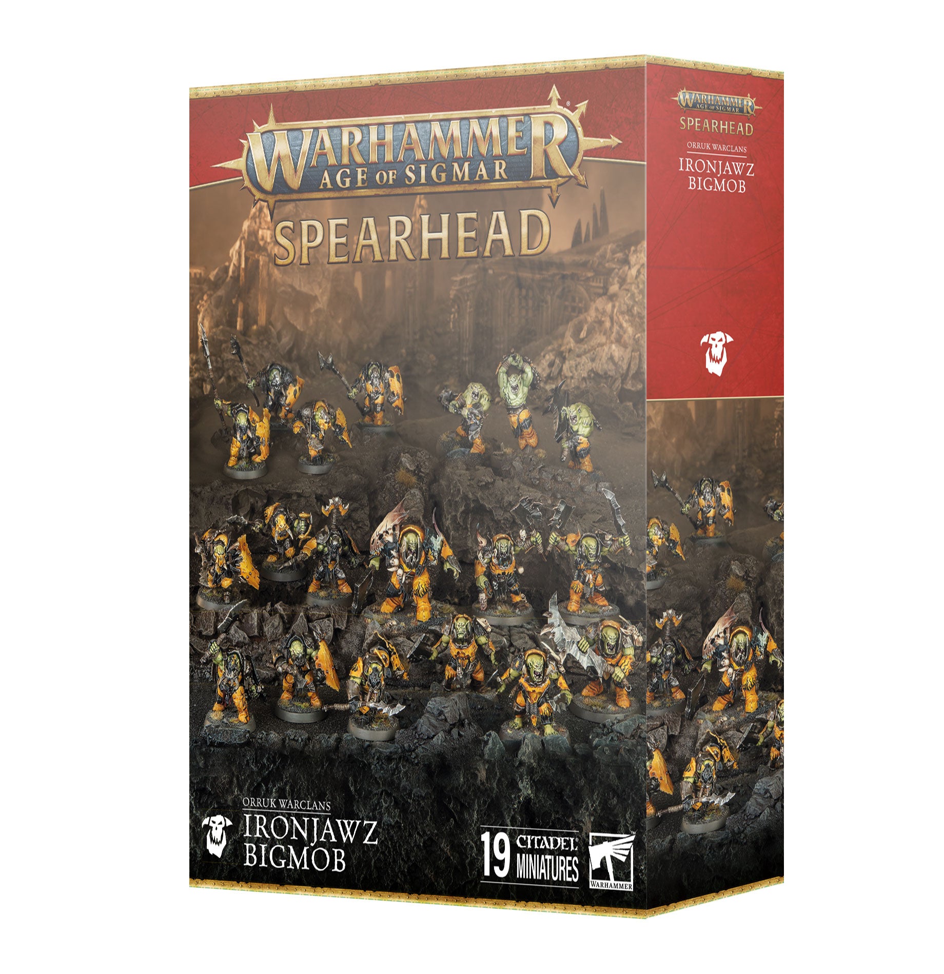 AOS: Spearhead Orruk Warclans Iron Jawz Big Mob - Warhammer Age of Sigmar Miniature Set for Tabletop Wargaming & Fantasy Battles