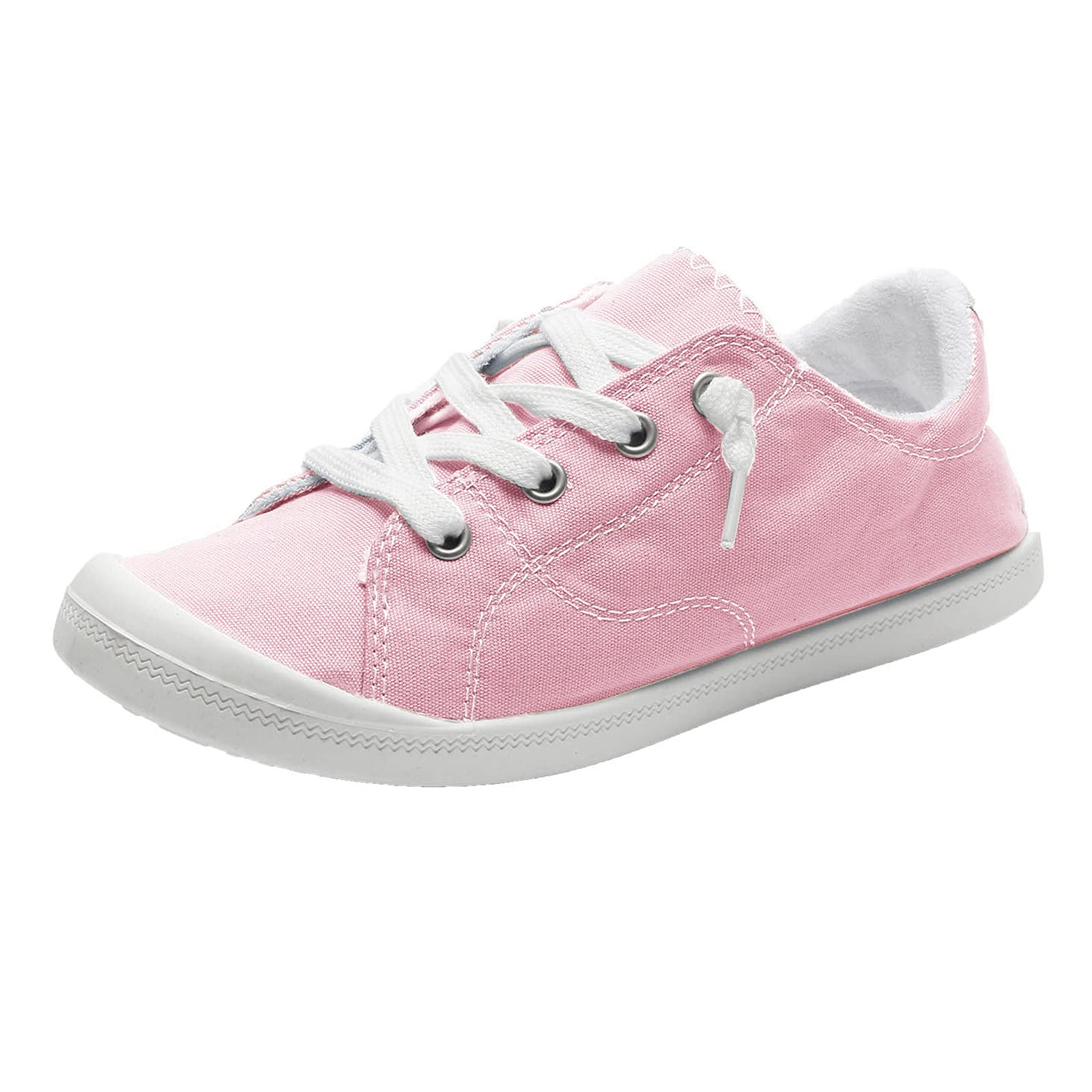 Stylish Women's Summer Dressy Sandals & Sneakers - Breathable Slip-On Loafers for Casual Wear | Vulcanized Flat Lace-Up Design (Pink, Size 9) - Perfect for Beach Outings, Office Commutes & Weekend Errands