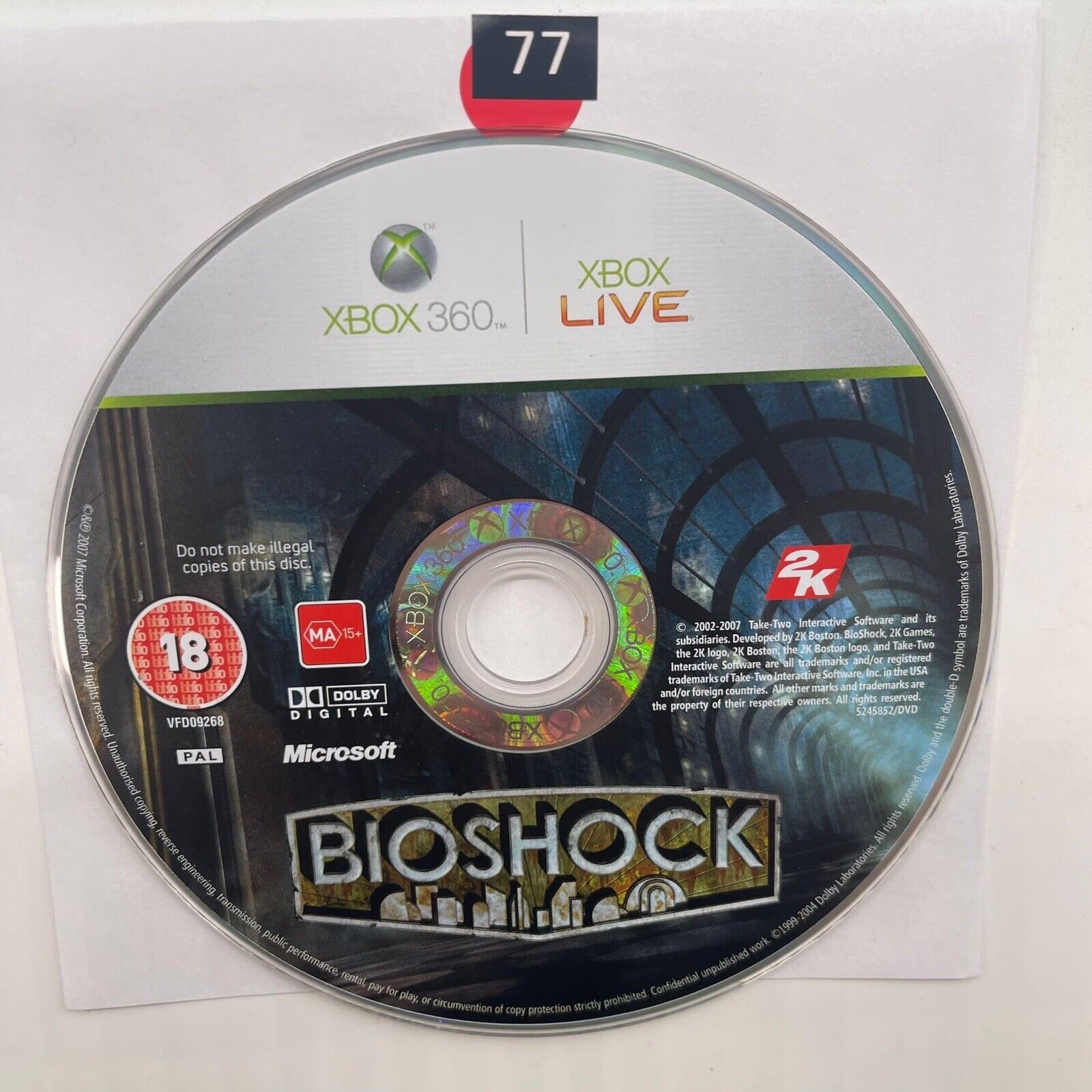 BioShock Xbox 360 Game Disc Only - Classic First-Person Shooter Adventure for Xbox 360 - Perfect for Single Player Gaming & Collector's Edition