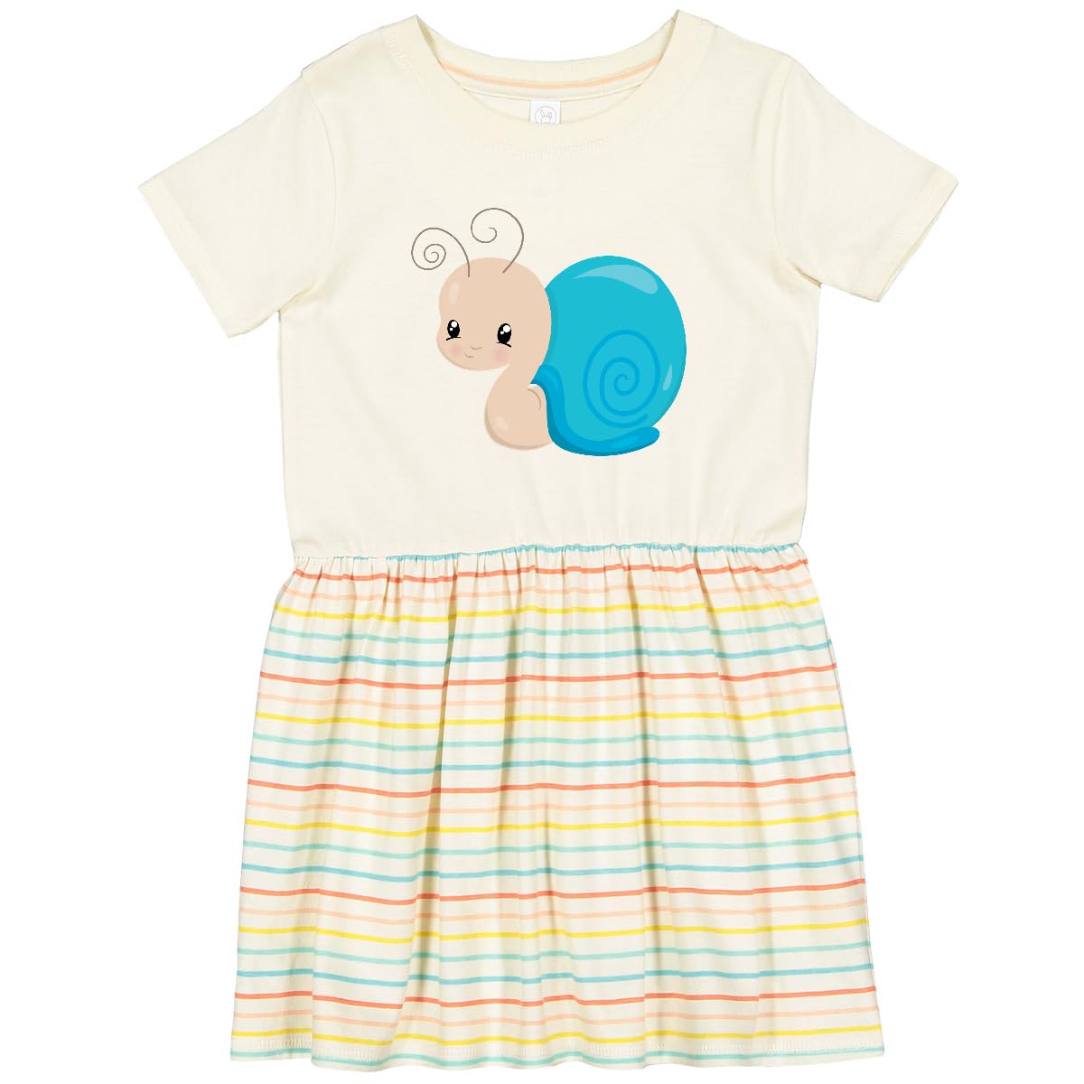 Inktastic Adorable Blue Snail Toddler Dress - Cute Animal Print Baby Girl Outfit for Playdates, Birthday Parties & Photo Shoots