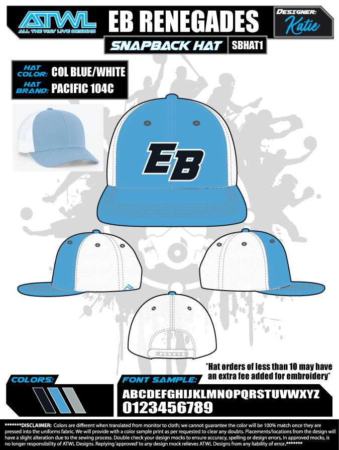 East Bay Fall League Baseball Caps for Men & Women - Adjustable Snapback Hats for Sports Fans, Outdoor Activities, and Casual Wear