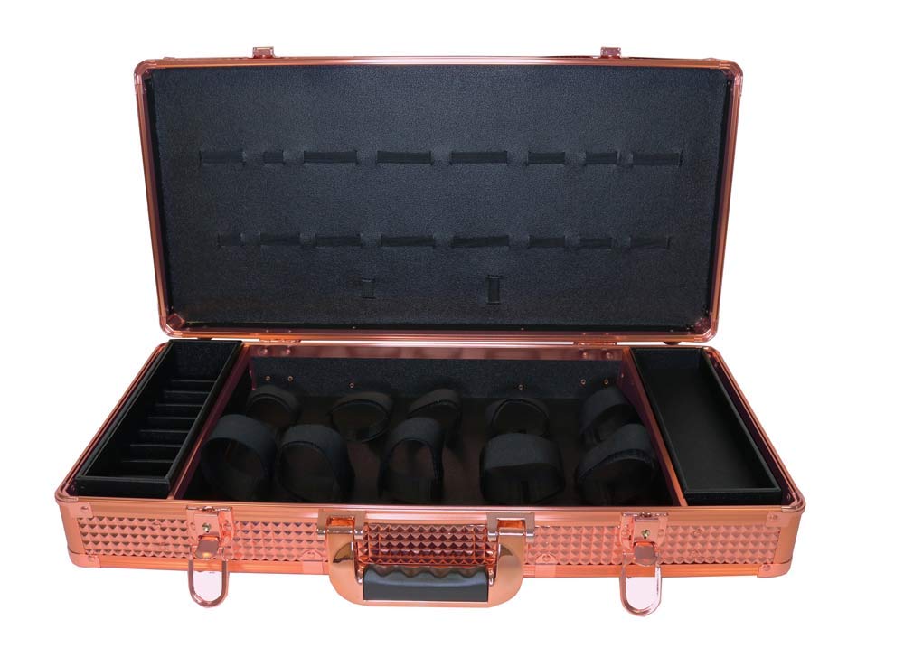 Stylish Rose Gold Barber Case for Men & Women - Perfect for Travel, Salon, and Home Haircut Kits