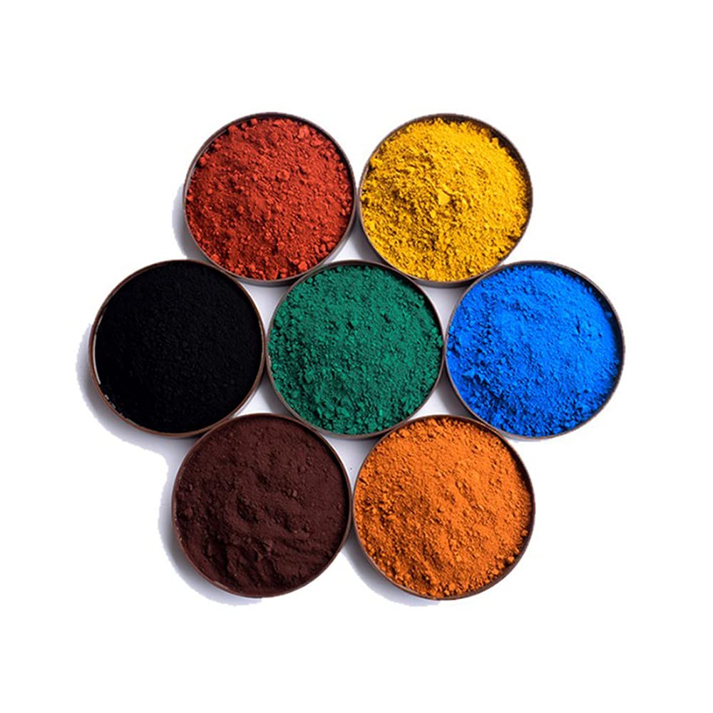 Premium Cosmetic Grade Iron Oxide Powder Set - 7 Vibrant Colors (Black, Yellow, Red, Blue, Green, Orange, Brown) - 50g Each - Perfect for Soap Making, Candle Coloring & DIY Cosmetics