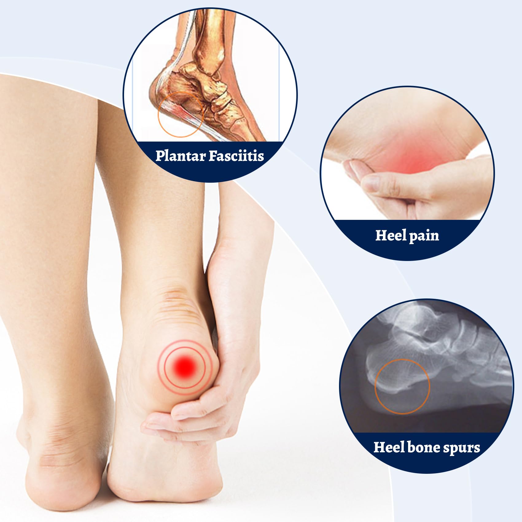 3 Pairs Silicone Gel Heel Cups for Plantar Fasciitis Relief - Shock Absorbing Heel Pads for Heel Pain, Bone Spurs & Achilles Tendon Support - Perfect for Running, Walking & Everyday Comfort