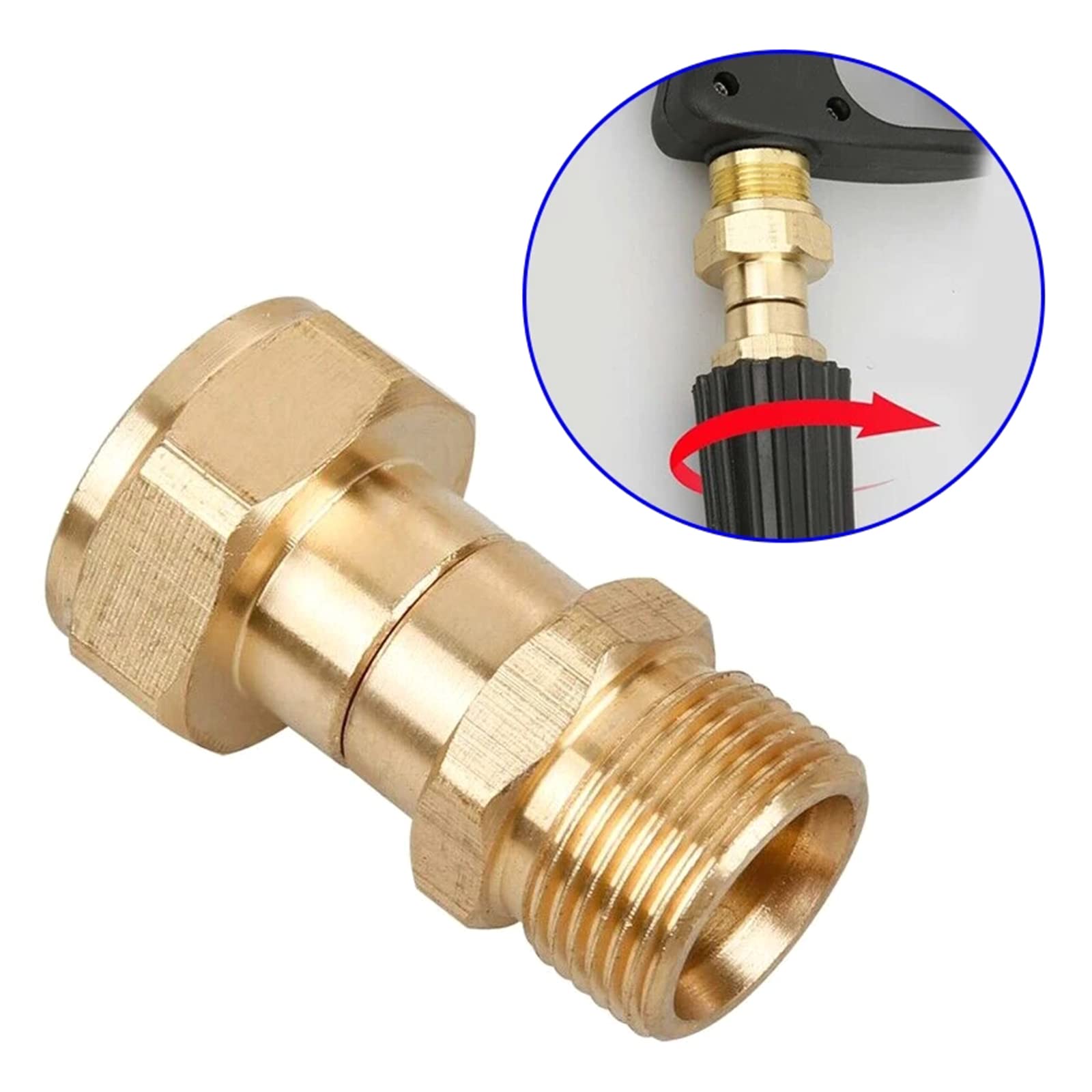 **High Pressure Brass Swivel Joint Nozzle Connector - 1/4 Inch Thread Hose Fitting for Car Washing, Garden Irrigation & Lawn Care - Durable Home & Outdoor Watering Accessory**    *(Perfect for Pressure Washers, Garden Hoses, and Outdoor Cleaning Tasks)*