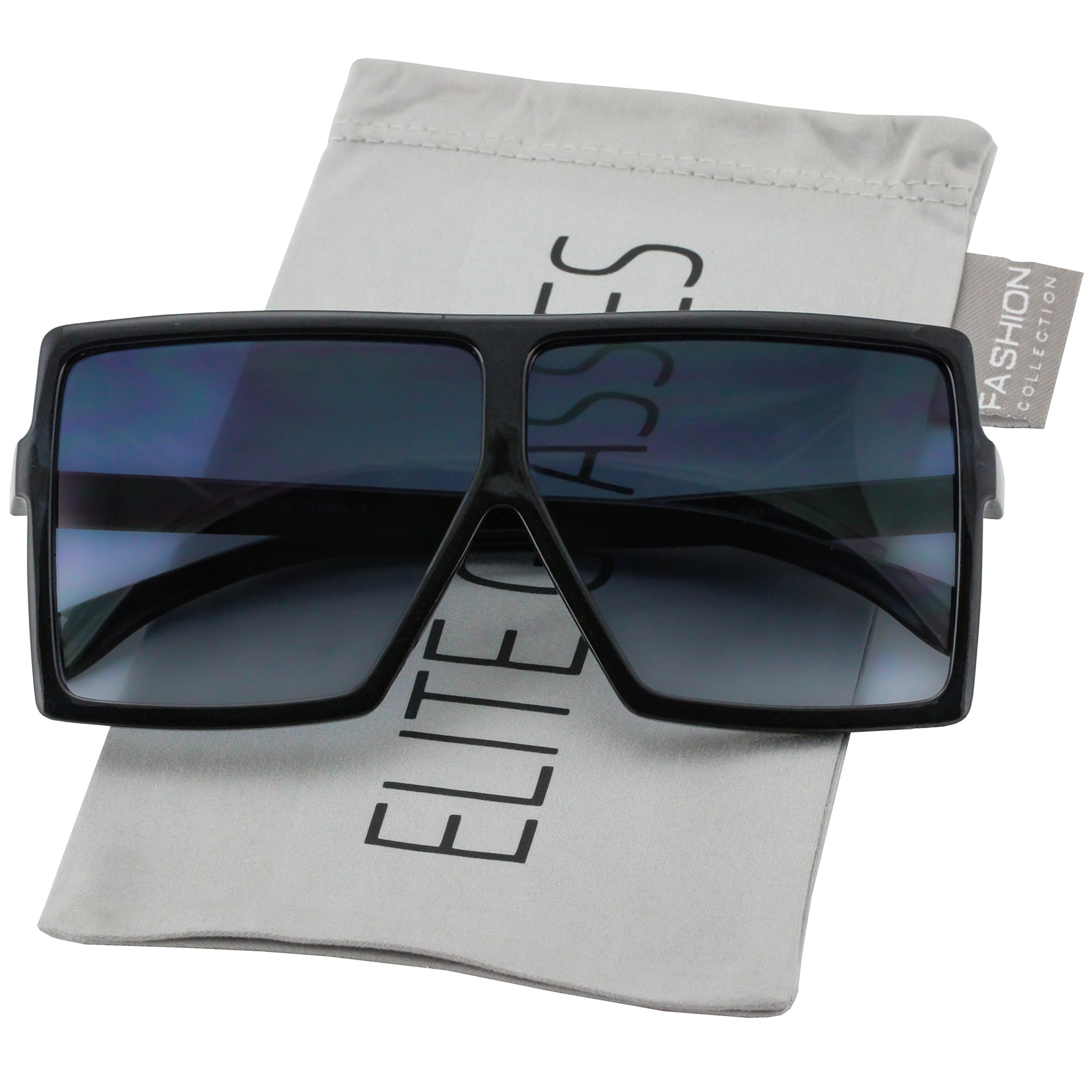 Stylish Square Oversized Sunglasses for Women & Men - UV Protection Flat Top Fashion Shades - Perfect for Beach, Driving, and Outdoor Activities