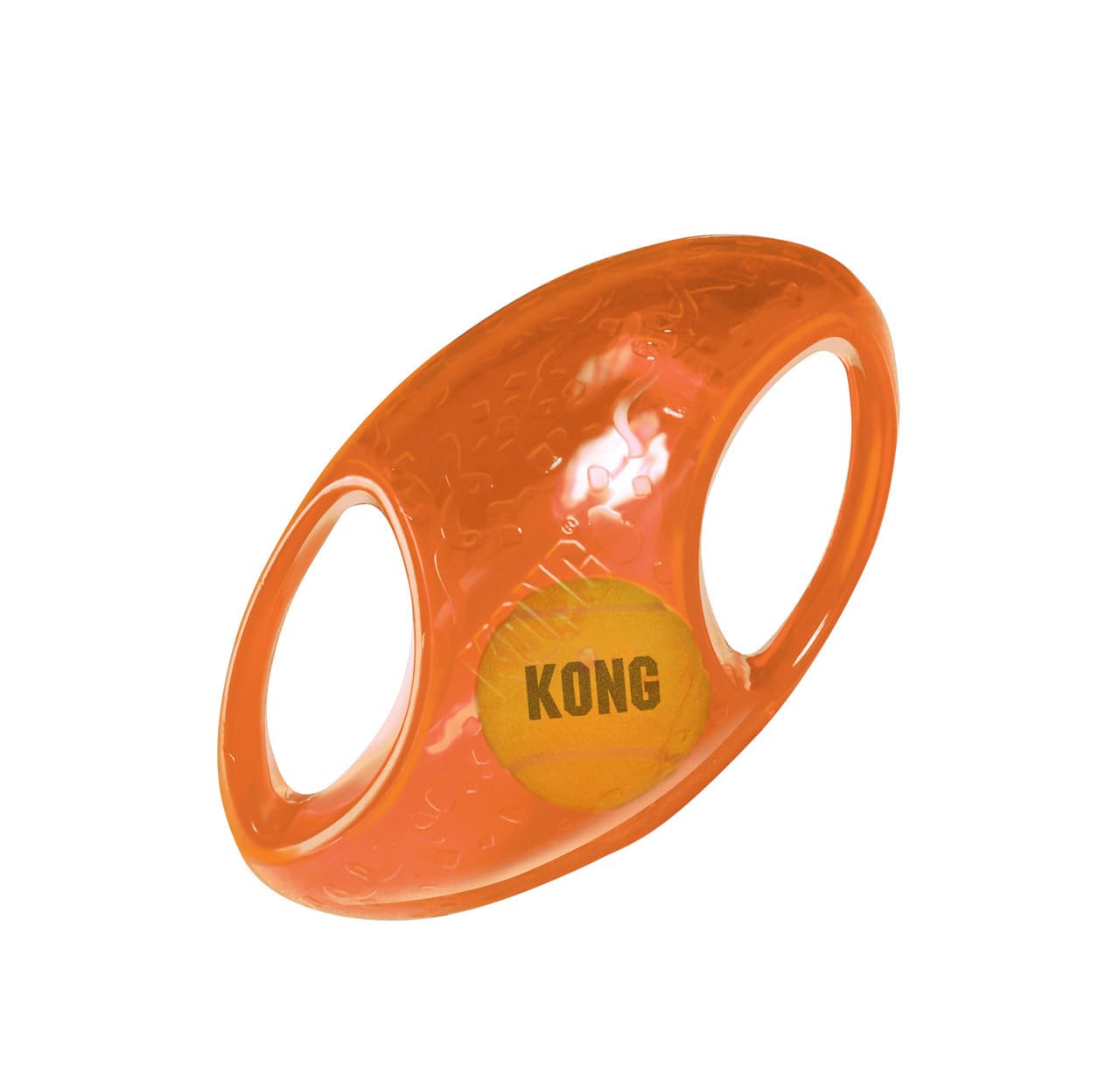 KONG Jumbler Football - Durable Interactive Dog Toy for Medium & Large Dogs - Fetch & Play with Tennis Ball - Best Dog Supplies for Playtime & Training - Perfect for Backyard, Park & Outdoor Fun