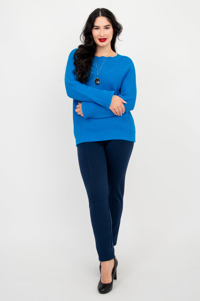 Davis Cotton Sweater for Men & Women - Navy Blue Casual Pullover for Fall & Winter - Cozy & Warm Knitwear for Office, Travel & Outdoor Activities