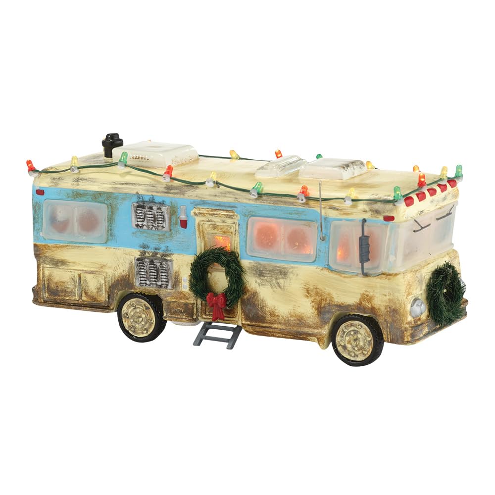 Department 56 Snow Village National Lampoon's Christmas Vacation Cousin Eddie's RV Lighted Figurine - 7.87 Inch Collectible Holiday Decoration - Perfect for Christmas Village Displays & Holiday Home Decor