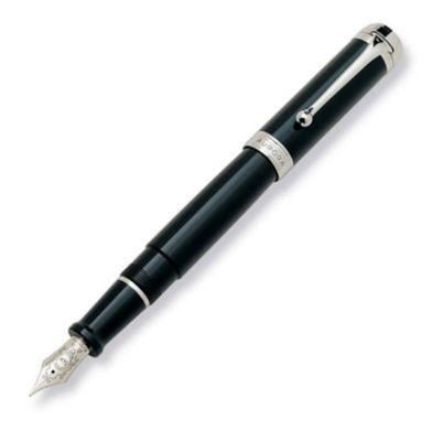 Aurora Talentum Classic Black Chrome Fountain Pen - Premium Writing Instrument for Professionals & Collectors - Perfect for Signatures, Calligraphy & Gifts