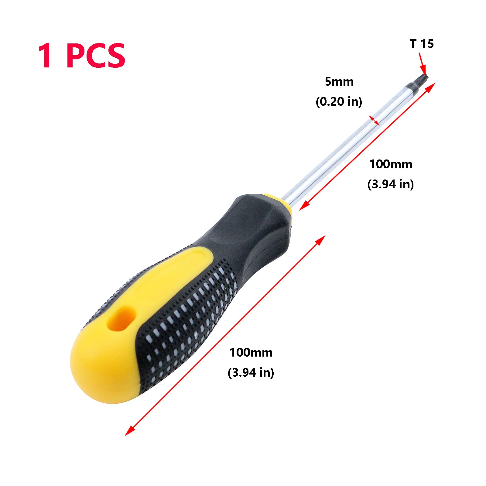 Antrader 4-Inch Plastic Handle T15 Magnetic Torx Screwdriver - Perfect for Electronics Repair, Automotive Maintenance & DIY Projects