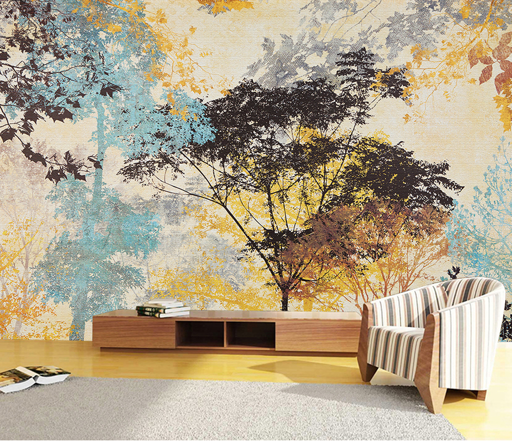 Tree Art Wallpaper Murals - High-Quality Peel & Stick Wall Decals for Home & Office Decor | Transform Your Walls with Nature-Inspired Designs | Perfect for Living Room, Bedroom & Nursery