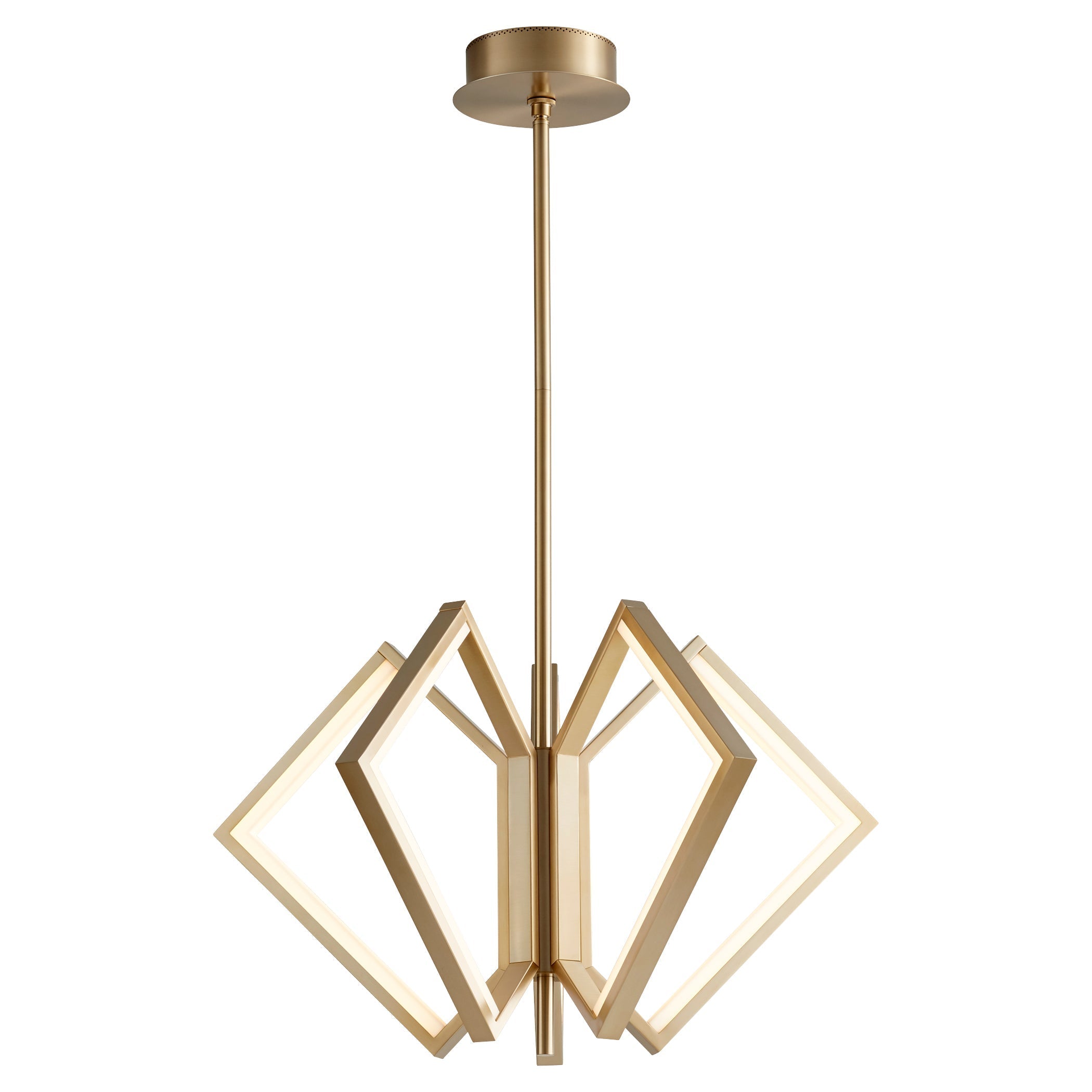 Oxygen ACADIA 3 6143 40 Modern LED 30-Inch Chandelier - 3000K Warm White Light - Aged Brass Finish - Perfect for Dining Room, Living Room & Bedroom Lighting