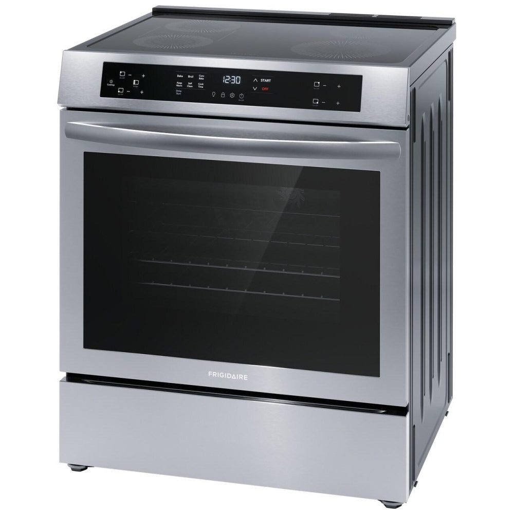 Frigidaire FCFI308CAS 30-Inch Stainless Steel Front Control Induction Range with Convection Bake - Perfect for Modern Kitchens, Baking & Cooking