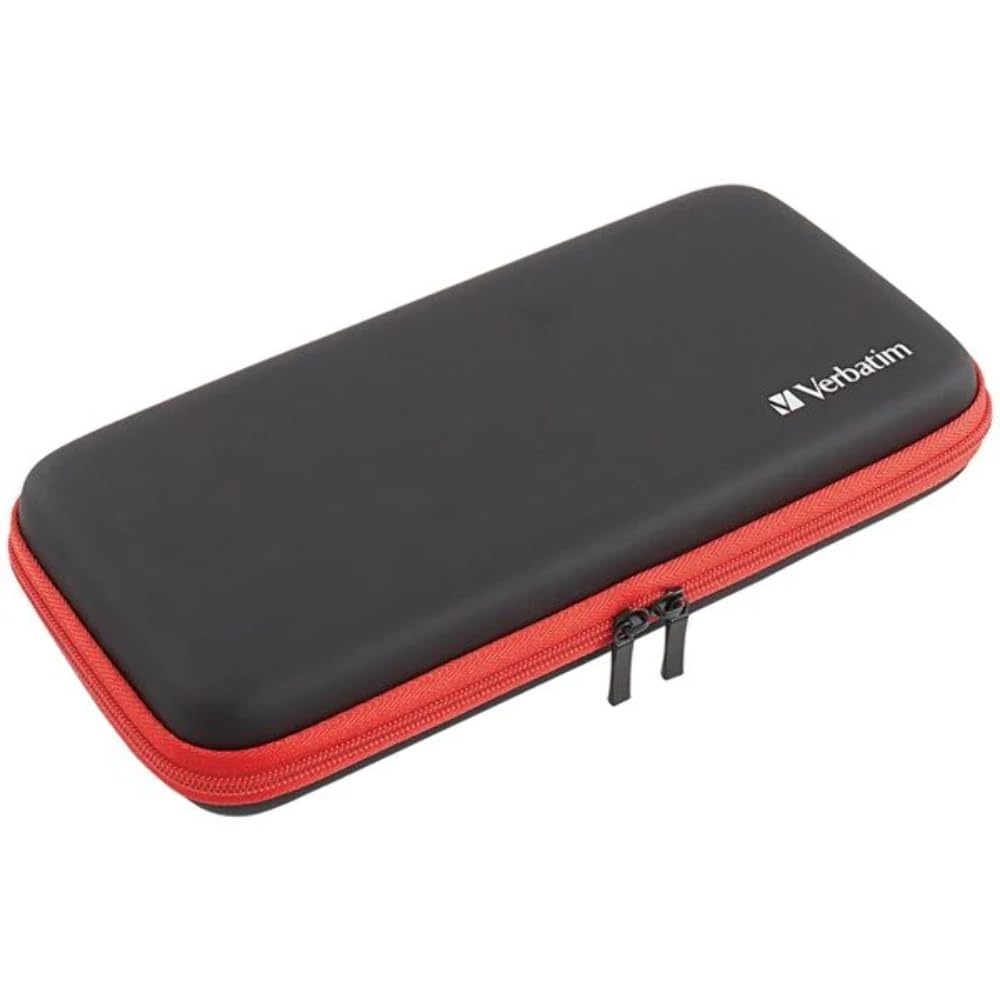 Verbatim Protective Carrying Case for Nintendo Switch & Switch Lite - Black/Red - Durable Travel Case for Gaming On The Go, Commuting & Storage
